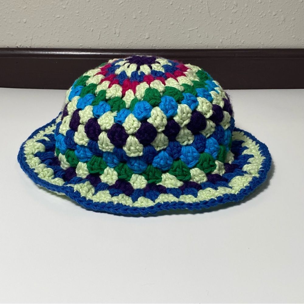 Homemade Colorful Crochet Bucket Hat - Picture 5 of 8